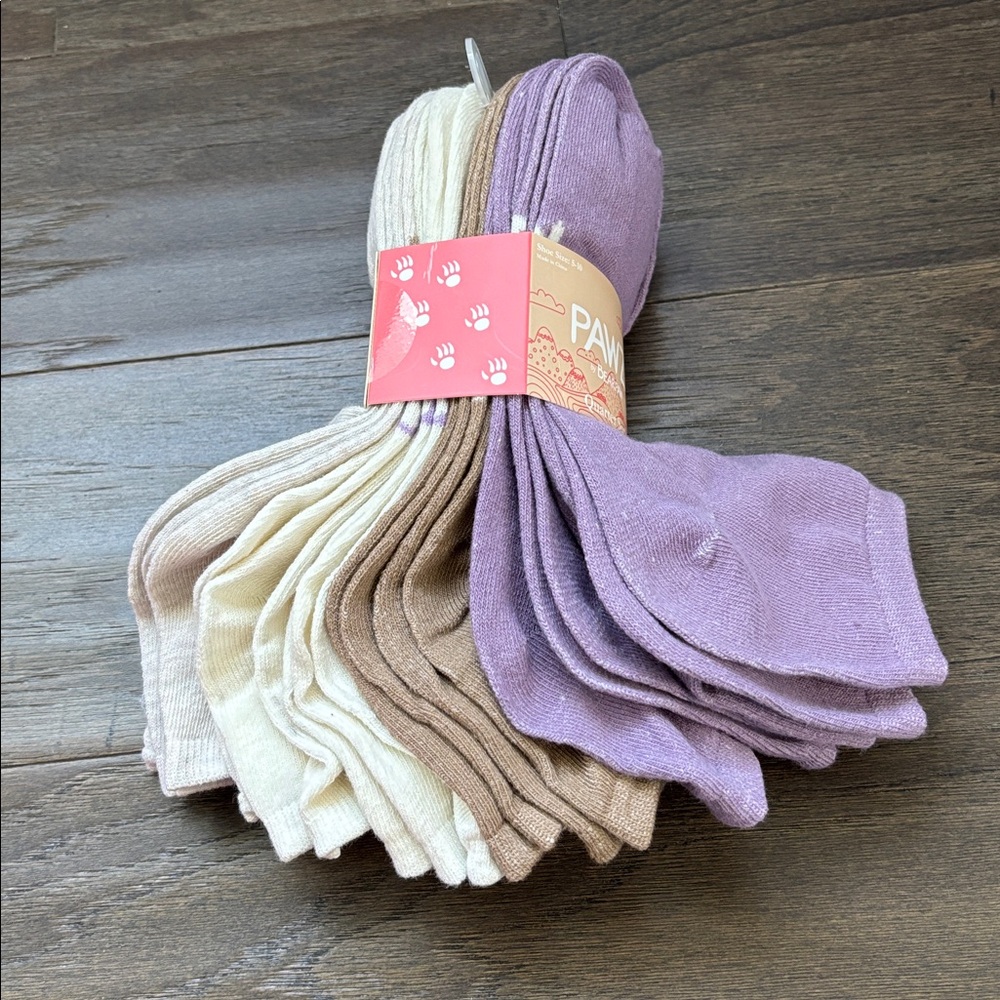 Pawz Bearpaw 10 pair quarter socks,super soft,light,shoe size 5-10